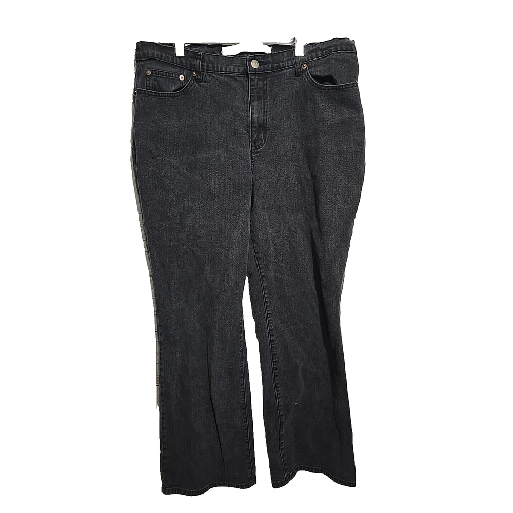 Venezia Black Denim Boot Cut Stretch High Rise Jeans Womans Size 18 Average